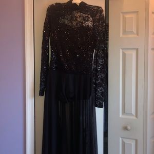 Sparkly black lace costume dress